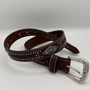 Ariat Boys Diamond Concho Basketweave Leather Belt Style A1300808